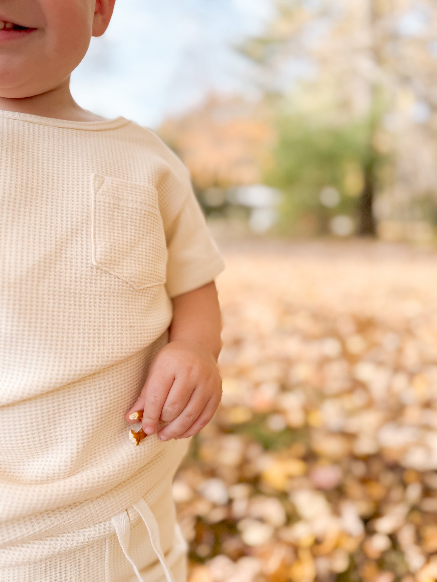 Sweet Cream Pocket Tee And Joggers Organic Waffle Knit Lounge