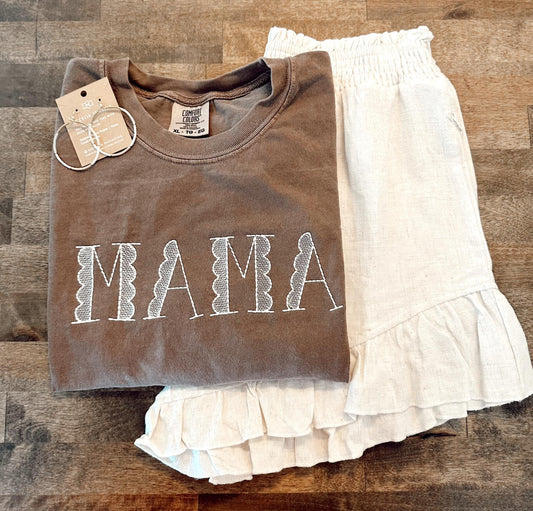 Embroidered Mama Lace Tee