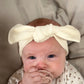 Sweet Cream Adjustable Infant Waffle Knit Bow