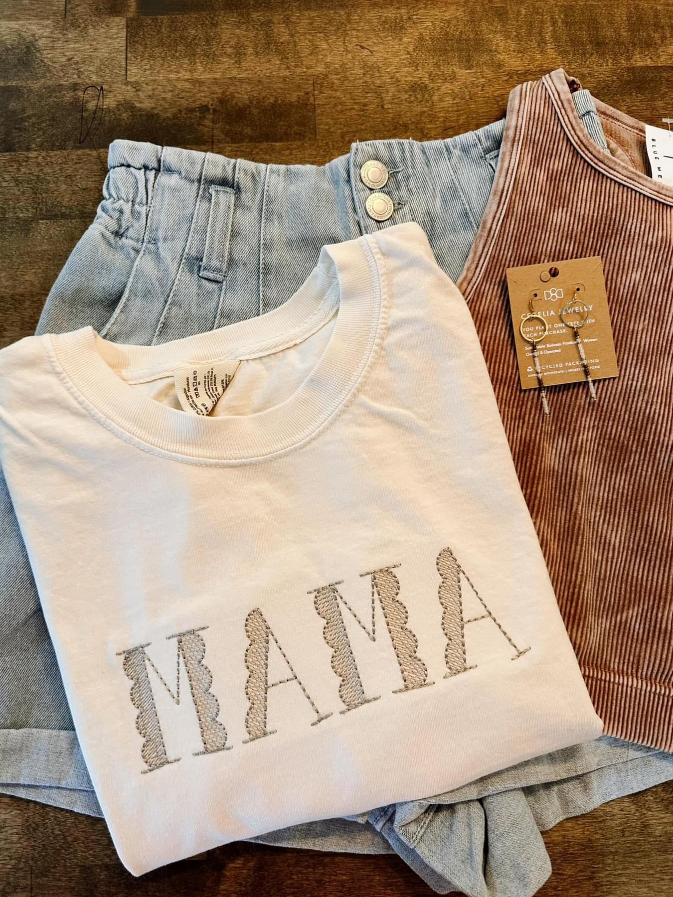 Embroidered Mama Lace Tee