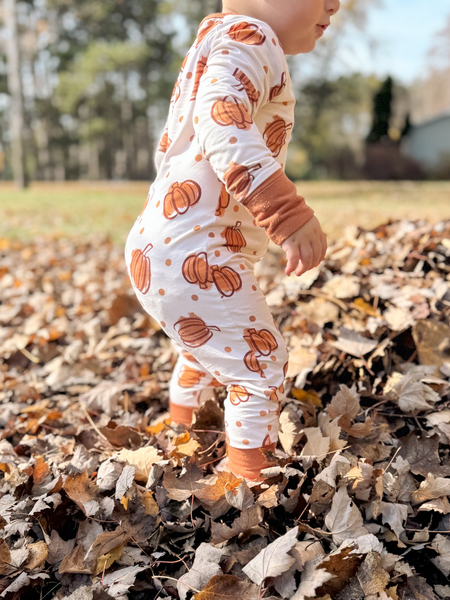 Pumpkin Party Infant Bamboo Romper