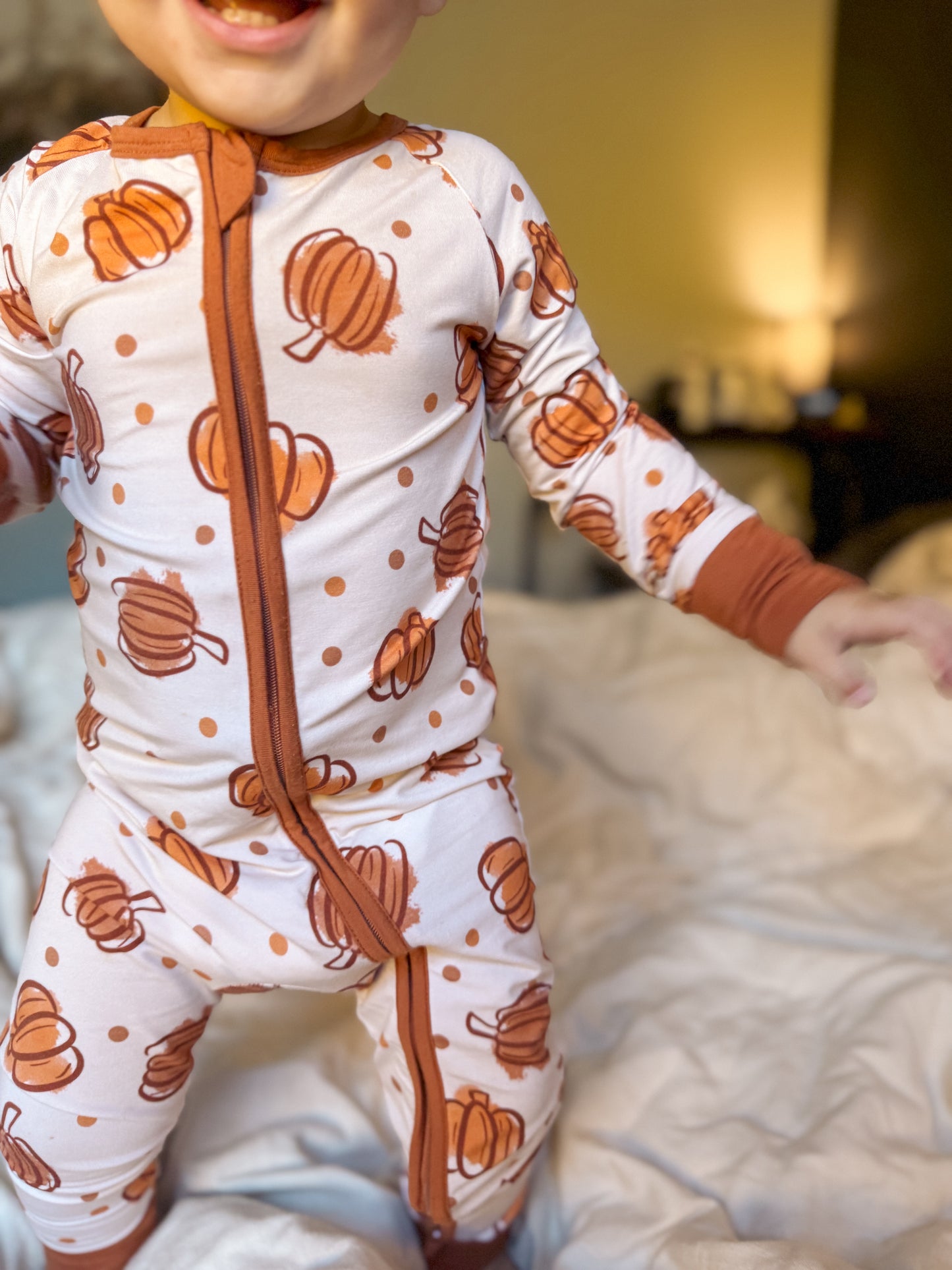 Pumpkin Party Infant Bamboo Romper