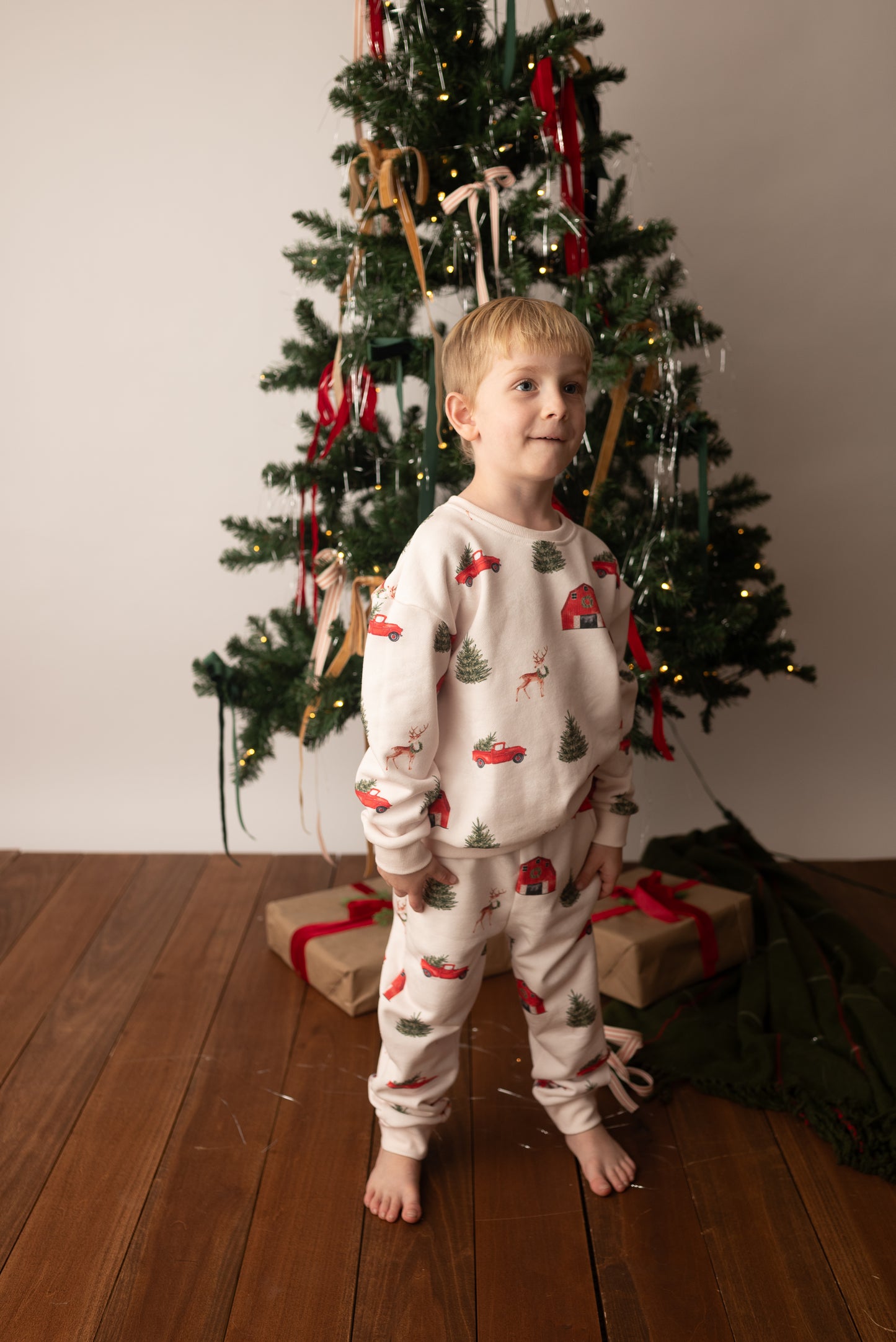 Country Christmas Toddler Cotton Oversized Lounge Set