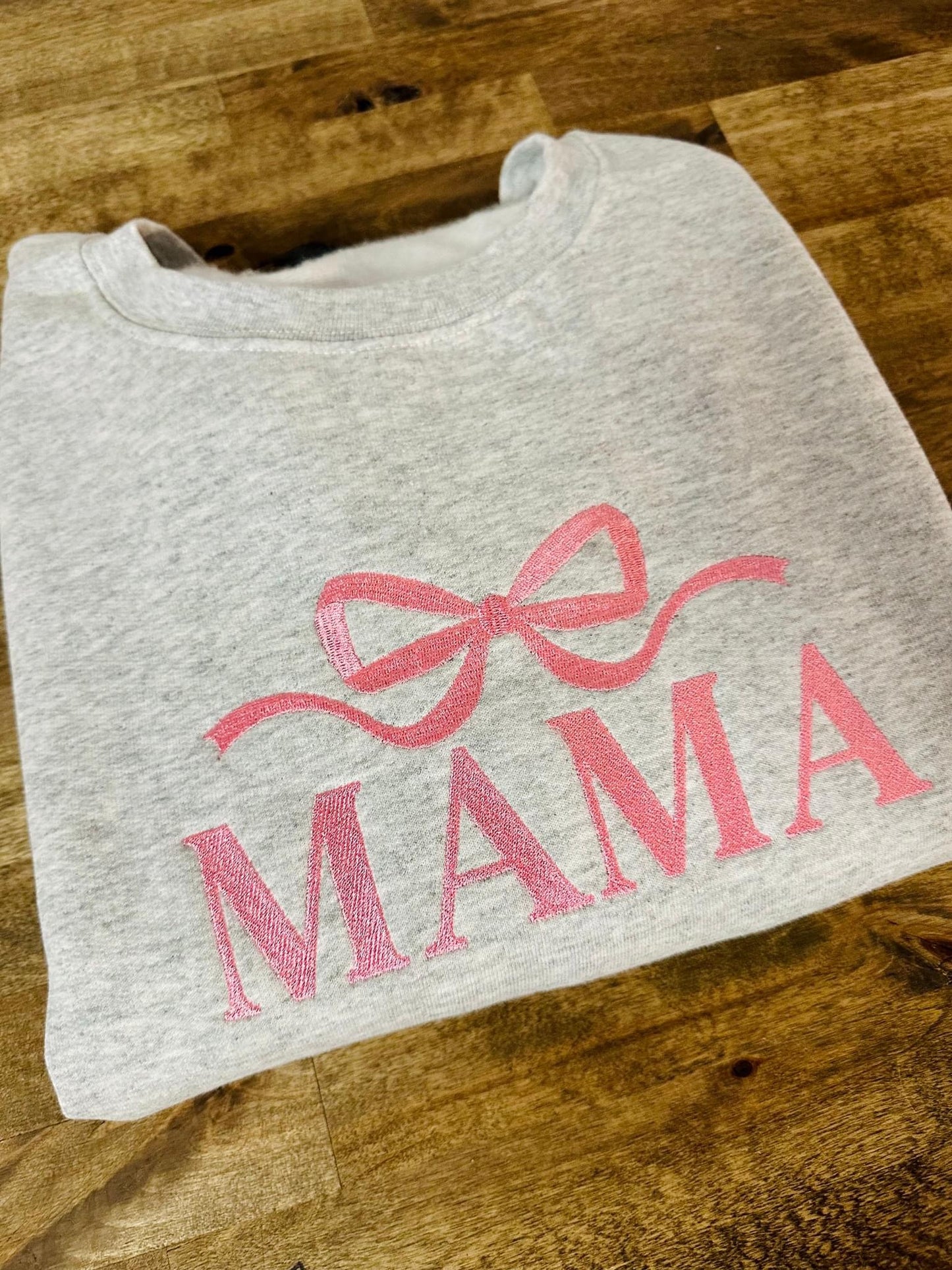 Embroidered Coquette Mama Crewneck