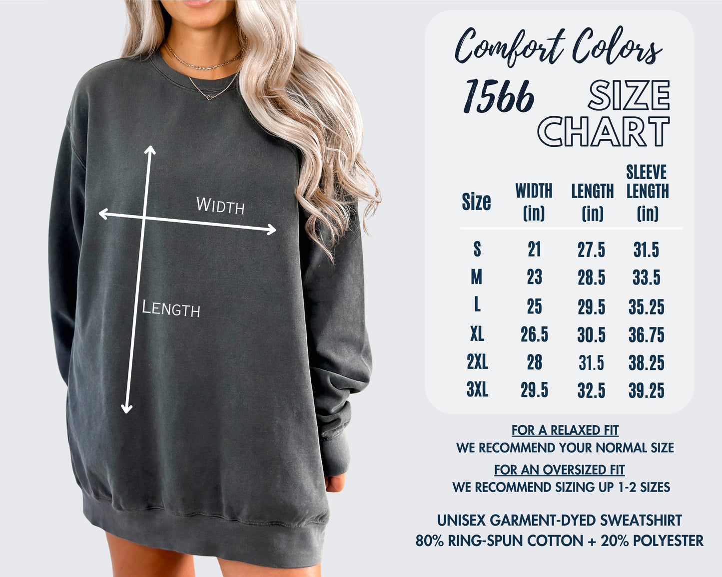 Mama W/ Affirmations on Sleeve Comfort Color Crewneck